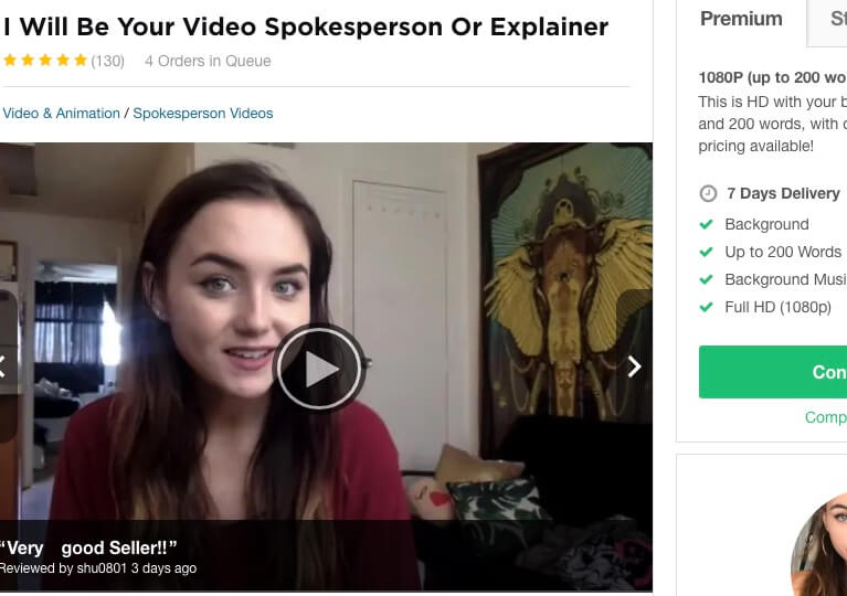 fiverr profile girl